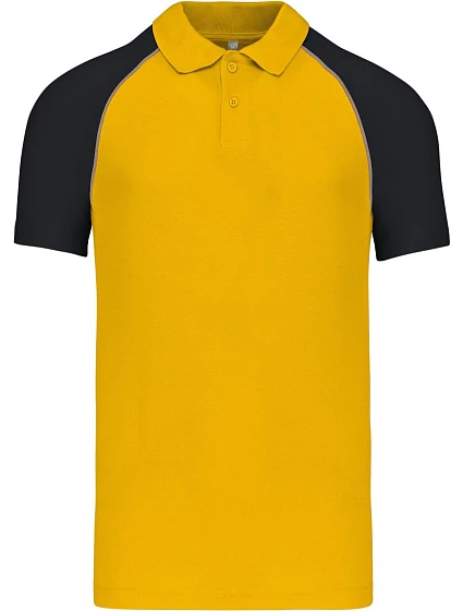 Kariban K 226 Baseballové polo tričko z piké 20.K226 žltá/svetlošedá/čierna Kariban K 226 Baseballové polo tričko z piké 20.K226 žltá/svetlošedá/čierna