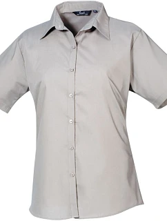 PR 302 Popelínová halenka s krátkým rukávem model 22482762 silver - Premier