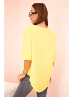 Dámska mušelínová košeľa so žltým gombíkom Dámska mušelínová košeľa so žltým gombíkom