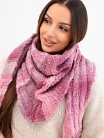 Dámsky mäkký a teplý vlnený šál vo farebných pruhoch KN19 tmavoružový