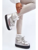 Damskie Śniegowce Z Wiązaniem Srebrne Toolsa Damskie Śniegowce Z Wiązaniem Srebrne Toolsa