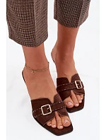 Dámské sandály model 22095429 hnědé - Sweet Shoes