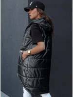 Dámská prošívaná vesta s kapucí dlouhá černá Dstreet model 21979272 - FashionStreet Dámská prošívaná vesta s kapucí dlouhá černá Dstreet model 21979272 - FashionStreet