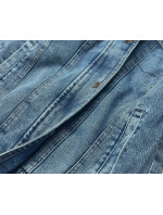 Svetlo modro-čierna obojstranná džínsová bunda pre prechodné obdobie (B9730-5001)