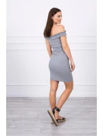 Španielske šaty s volánikmi šedej Španielske šaty s volánikmi šedej