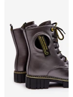 Dziecięce Ocieplane Botki Trapery Szare Iomare