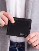 Elegantná čierna horizontálna peňaženka pre mužov