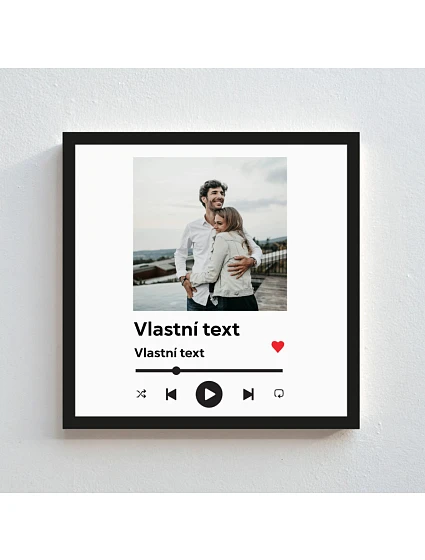 Personalizovaný magický fotorámik – štvorcový 20x20 – hudobný prehrávač Personalizovaný magický fotorámik – štvorcový 20x20 – hudobný prehrávač