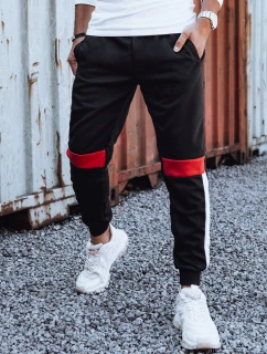 Pánske tepláky so šnúrkou čierne FashionStreet UX4448