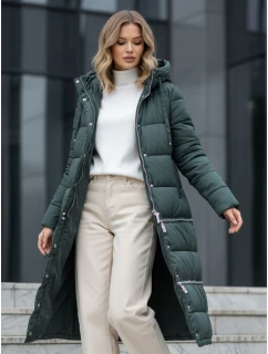FashionStreet dámska zimná dlhá zelená bunda TY5138