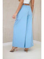 Široké kalhoty s páskem modrý