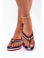 Dámské žabky na klínu Big Star model 21693870 tmavě modré - Big Star Shoes