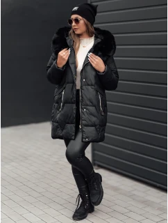 Dámska prešívaná zimná bunda FROSTYFIT s kapucňou čierna FashionStreet TY4675