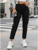 Dámske džínsy s vysokým pásom mom fit black FashionStreet UY2868