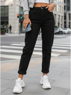 Dámske džínsy s vysokým pásom mom fit black FashionStreet UY2868