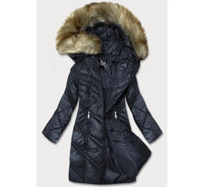 Tmavomodrá prešívaná dámska bunda (H-97-2)