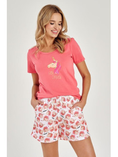 Letné pyžamo Mila s jednorožcom ružovej farby