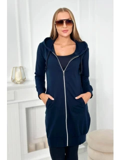 Šaty s kapucňou, mikina s kapucňou námornícka modrá
