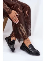 Lakierowane Skórzane Mokasyny Damskie Vinceza 91125 Czarne