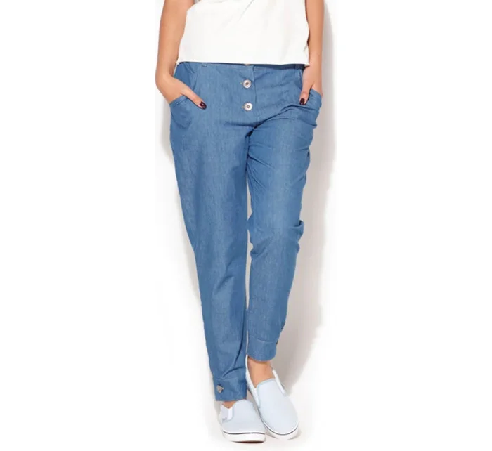 Kalhoty dámské model 20159640 světle modré - Katrus Kalhoty dámské model 20159640 světle modré - Katrus