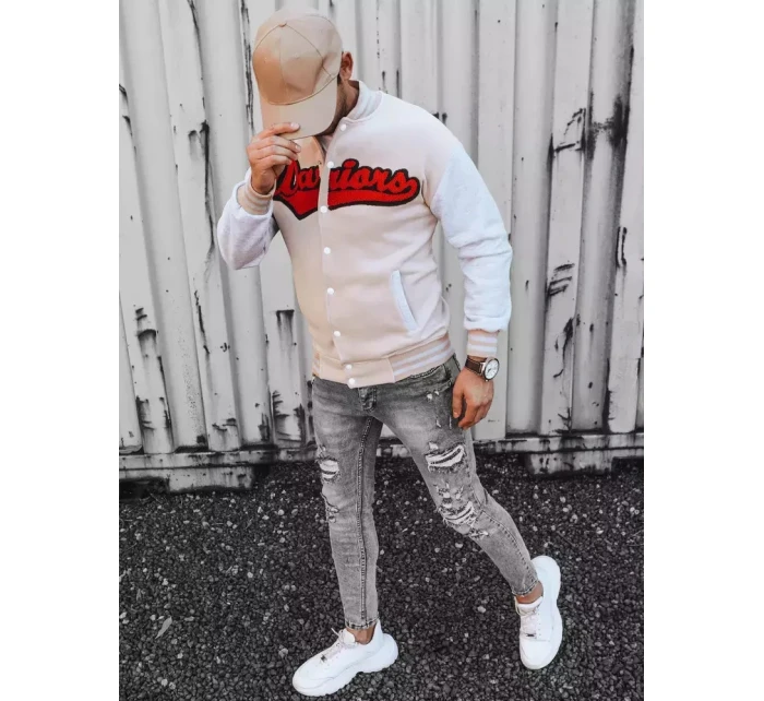 Pánská mikina na zip v barvě ecru Dstreet model 21966730 - FashionStreet