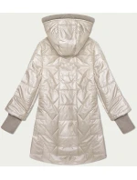 Svetlo béžová prešívaná bunda s ozdobným sťahovacím lemom S'West (B8345-70)