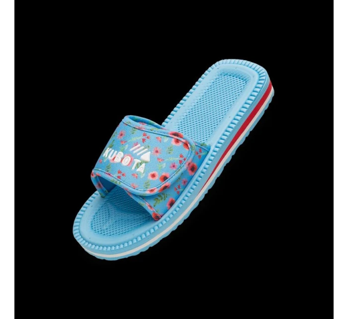Klapky na suchý zip vícebarevné květinové modré model 21721318 - Kubota Klapky na suchý zip vícebarevné květinové modré model 21721318 - Kubota