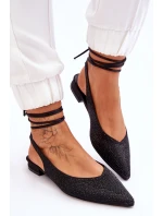 Wiązane Baleriny Z Dżetami Czarne Mavis Wiązane Baleriny Z Dżetami Czarne Mavis