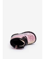 Dziecięce Brokatowe Botki Ocieplane z Suwakiem Multikolor Saussa Dziecięce Brokatowe Botki Ocieplane z Suwakiem Multikolor Saussa