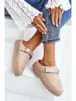 Damskie Kapcie Ocieplane Futerkiem Na Platformie Beżowe Azida Damskie Kapcie Ocieplane Futerkiem Na Platformie Beżowe Azida