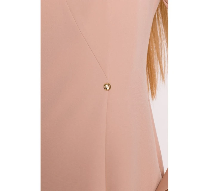 model 21296023 Šaty s širokými manžetami béžové - Moe model 21296023 Šaty s širokými manžetami béžové - Moe