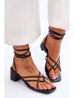 Viazané sandále s vysokými podpätkami Black Secret Love
