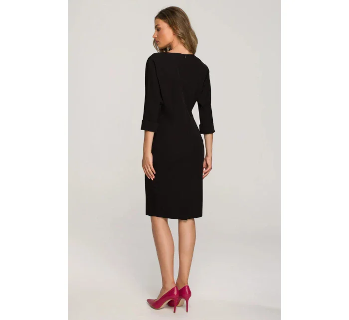 Dámské šaty model 18614636 černá - STYLOVE Dámské šaty model 18614636 černá - STYLOVE