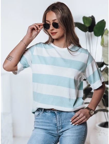 Dámske pruhované tričko ALMIN tyrkysová FashionStreet RY2562 Dámske pruhované tričko ALMIN tyrkysová FashionStreet RY2562