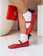 Dámské baleríny s přezkou červené Dstreet model 21983874 - FashionStreet
