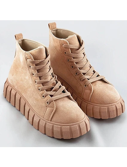 Světle béžové šněrovací boty z imitace semiše model 17153531 - VIA GIULIA Světle béžové šněrovací boty z imitace semiše model 17153531 - VIA GIULIA