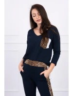 Sada s leopardím potlačou v námorníckej modrej Sada s leopardím potlačou v námorníckej modrej