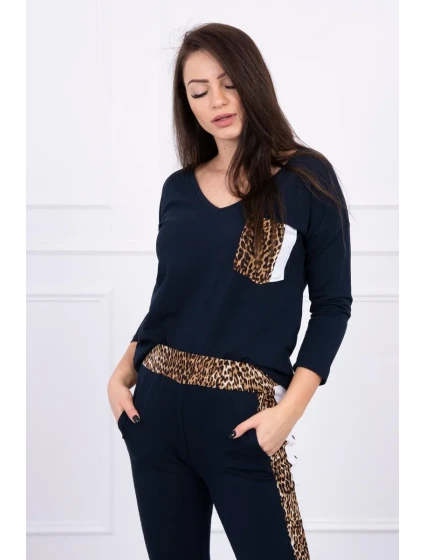 Sada s leopardím potlačou v námorníckej modrej Sada s leopardím potlačou v námorníckej modrej