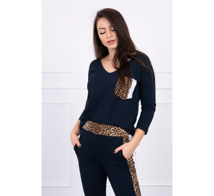 Sada s leopardím potlačou v námorníckej modrej Sada s leopardím potlačou v námorníckej modrej