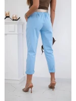 Kalhoty model 20823087 s páskem modrý - K-Fashion Kalhoty model 20823087 s páskem modrý - K-Fashion