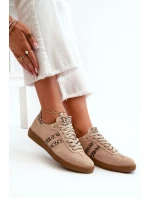 model 21665854 Semišové Nízké Dámské Tenisky Beige - Zazoo model 21665854 Semišové Nízké Dámské Tenisky Beige - Zazoo