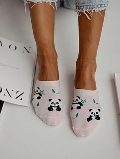 Dámské micro ponožky Panda Růžové