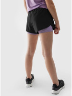 Dievčenské rýchloschnúce športové šortky 4F - čierne