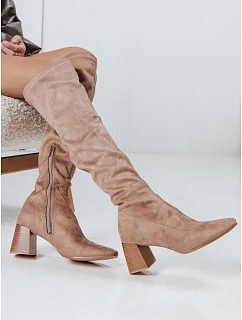 Dámské kozačky  béžové FashionStreet model 22103339 - SWEET SHOES