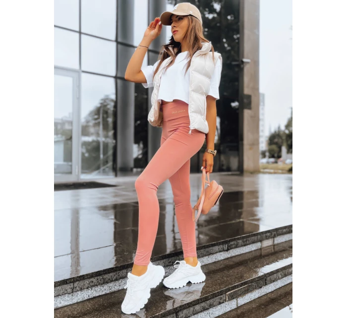 Dámske rebrované legíny LOOK AT ME beige FashionStreet UY1573 Dámske rebrované legíny LOOK AT ME beige FashionStreet UY1573