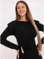 Elegantná vankúšová blúzka čierna (21898)