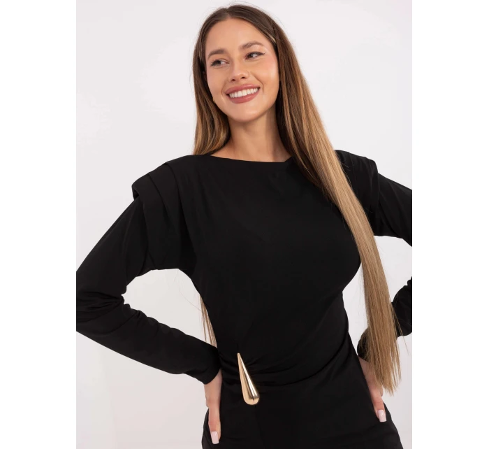 Elegantná vankúšová blúzka čierna (21898)