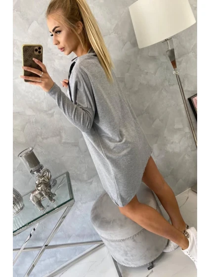 Oversize mikina s asymetrickými bokmi šedá