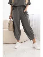 Súprava bavlnená blúzka + nohavice Grafit Súprava bavlnená blúzka + nohavice Grafit