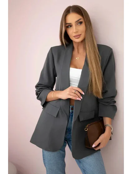Sako s klopami elegantní Grafit